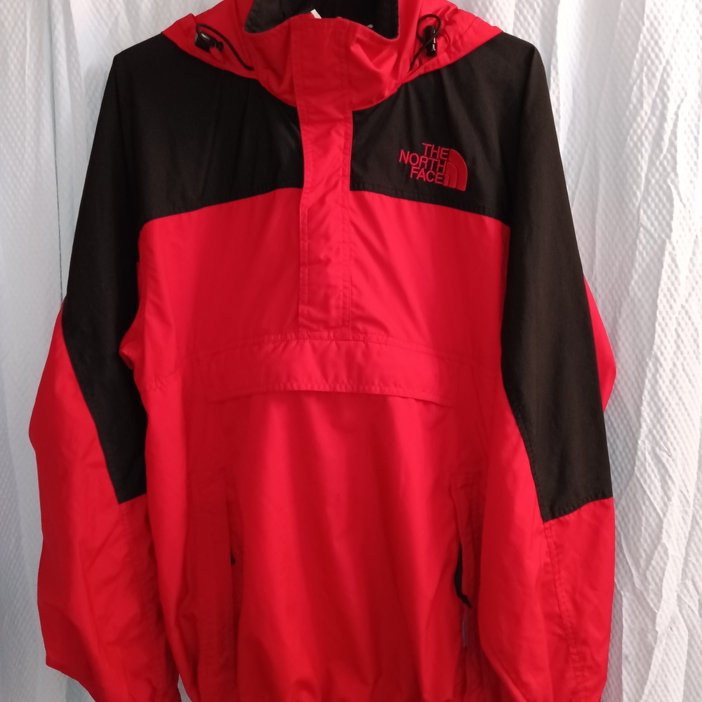 The North Face Red and Black Windbreaker with Hood